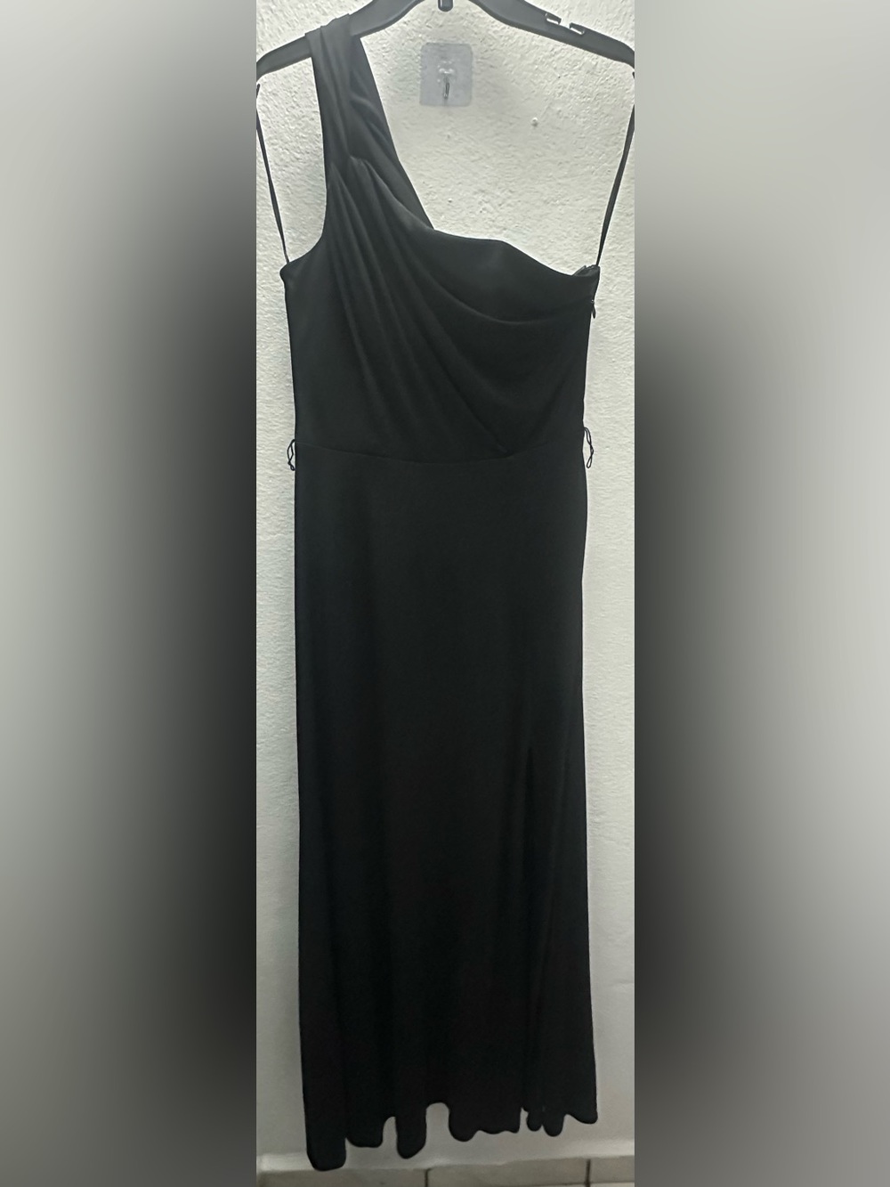 White House Black Market One-Shoulder Black Maxi Dress